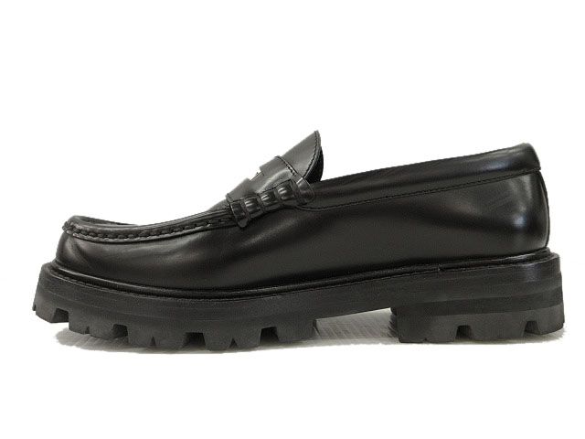 Celine Triomphe Margaret Penny Chunky Loafers 37 Black Leather Shoes Aa