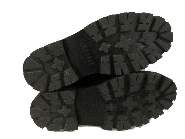 Celine Triomphe Margaret Penny Chunky Loafers 37 Black Leather Shoes Aa