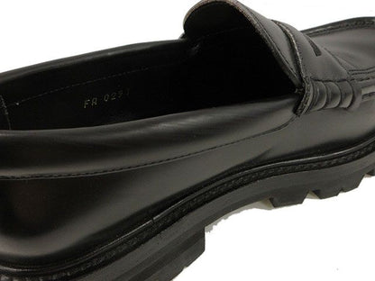 Celine Triomphe Margaret Penny Chunky Loafers 37 Black Leather Shoes Aa