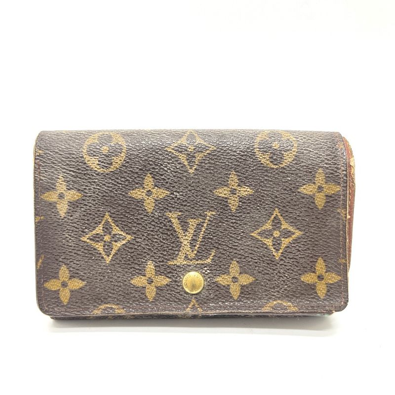 Louis Vuitton Bifold Wallet Porte Monet Vieux Trésor M61730 Monogram Canvas