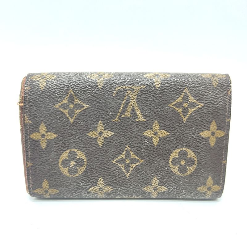 Louis Vuitton Bifold Wallet Porte Monet Vieux Trésor M61730 Monogram Canvas