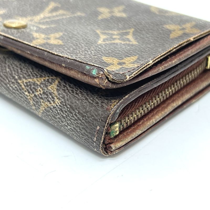 Louis Vuitton Bifold Wallet Porte Monet Vieux Trésor M61730 Monogram Canvas