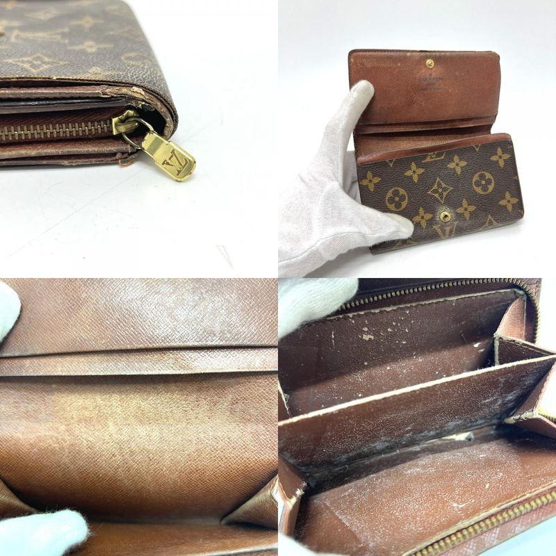 Louis Vuitton Bifold Wallet Porte Monet Vieux Trésor M61730 Monogram Canvas