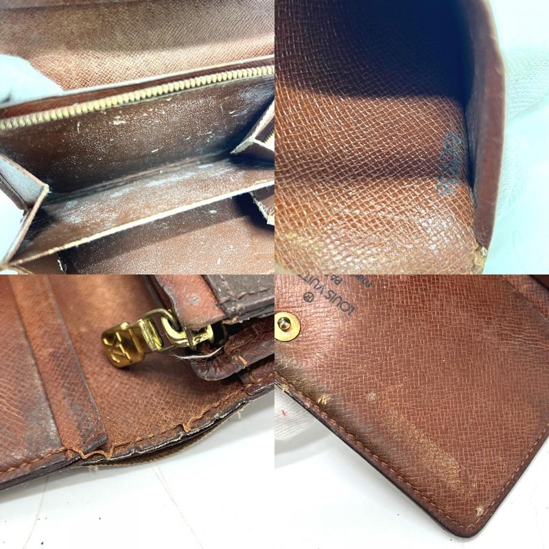 Louis Vuitton Bifold Wallet Porte Monet Vieux Trésor M61730 Monogram Canvas