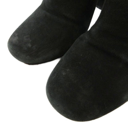 Prada Long Boots 36.5 22.5cm (8.86in) Shoes High Heel Chunky Heel Suede Black Ae