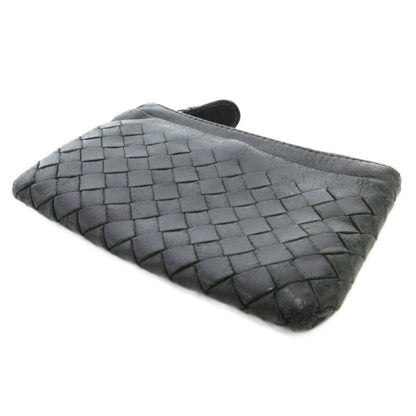 Bottega Veneta Intrecciato Coin Case Coin Purse Leather with Key Ring Genuine