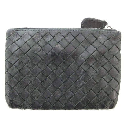 Bottega Veneta Intrecciato Coin Case Coin Purse Leather with Key Ring Genuine