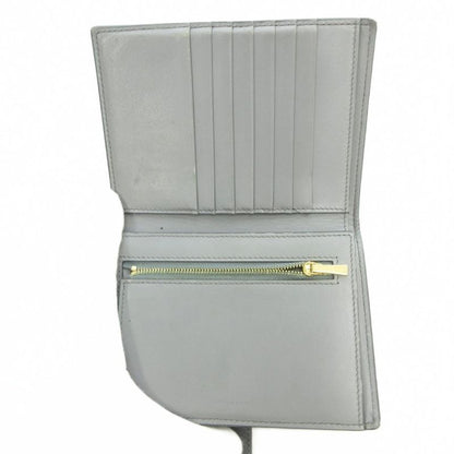 Celine Medium Strap Wallet Bifold Leather Bicolor Gray White Uo