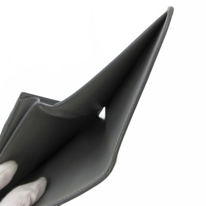 Celine Medium Strap Wallet Bifold Leather Bicolor Gray White Uo