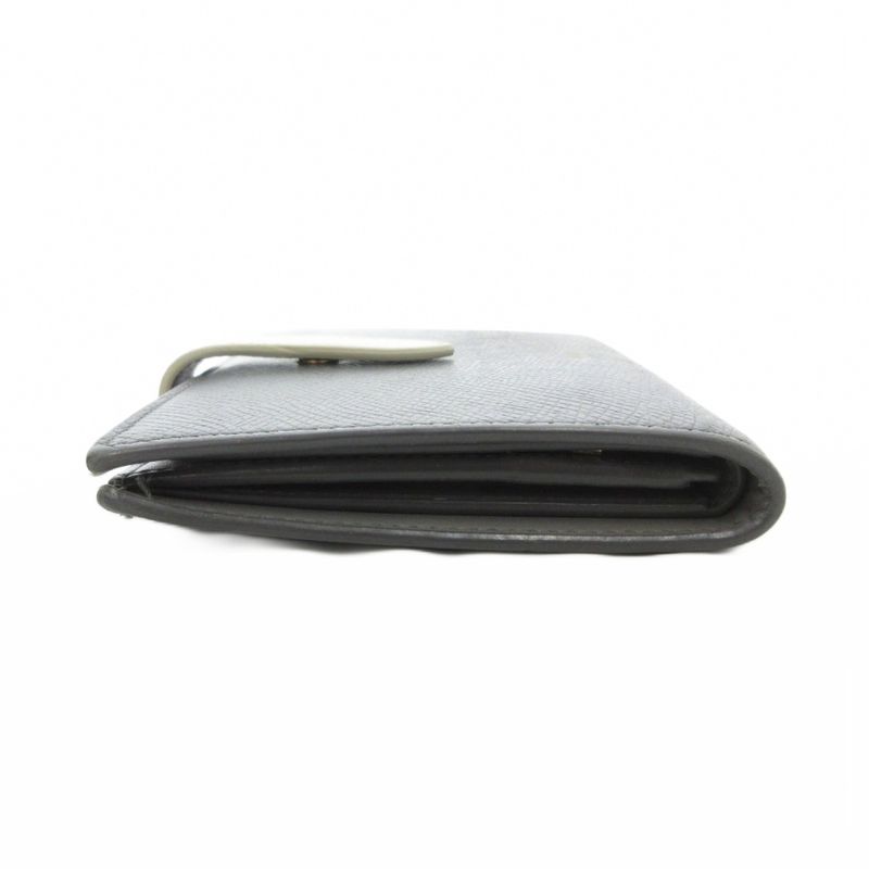 Celine Medium Strap Wallet Bifold Leather Bicolor Gray White Uo