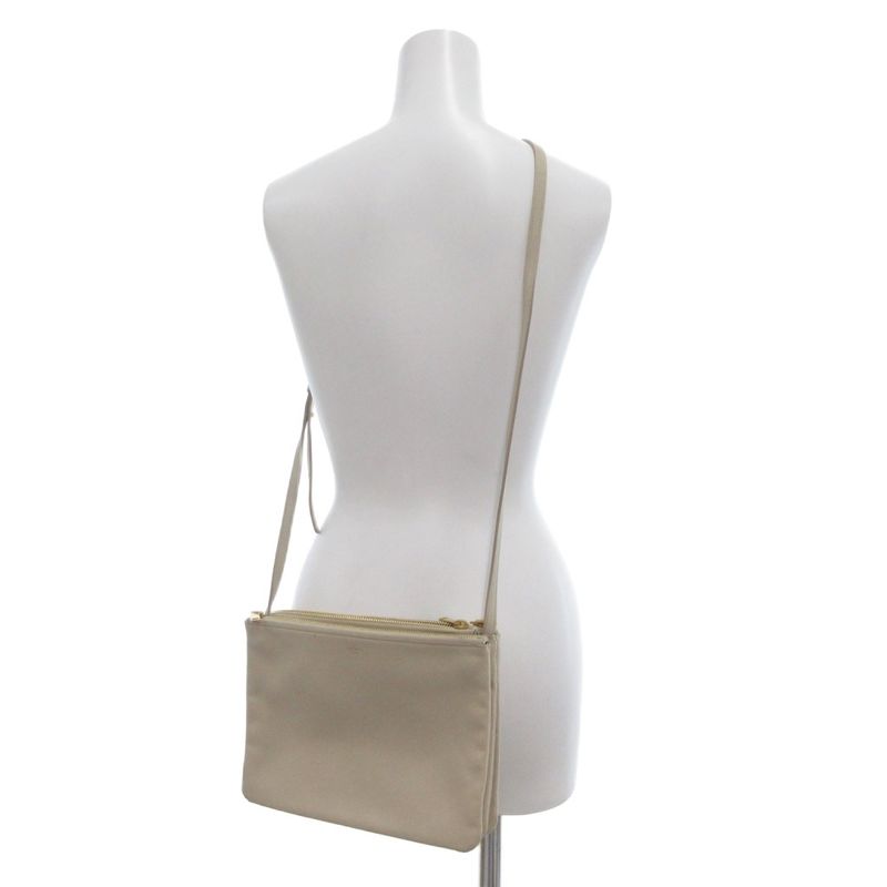 Celine Trio Shoulder Bag Leather Beige Uo