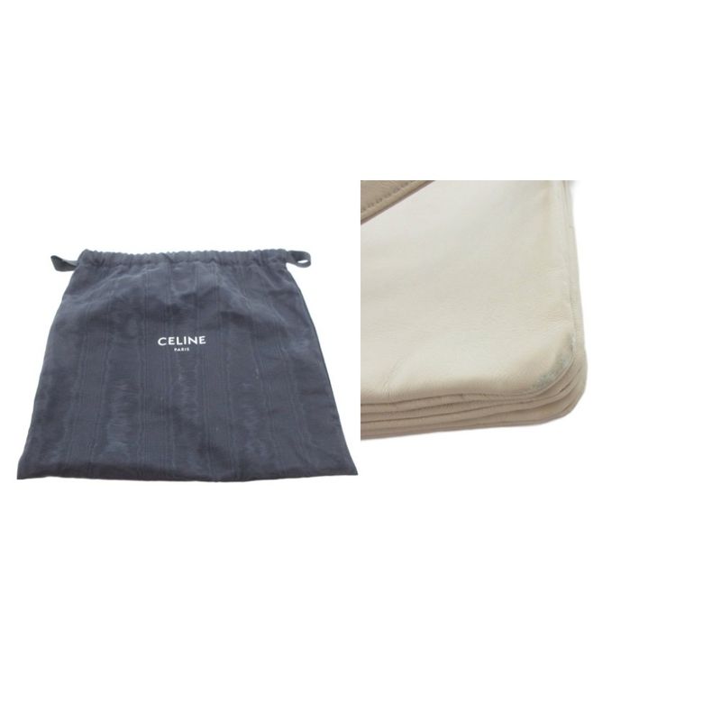 Celine Trio Shoulder Bag Leather Beige Uo