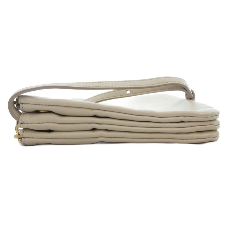 Celine Trio Shoulder Bag Leather Beige Uo