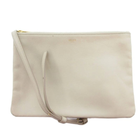 Celine Trio Shoulder Bag Leather Beige Uo