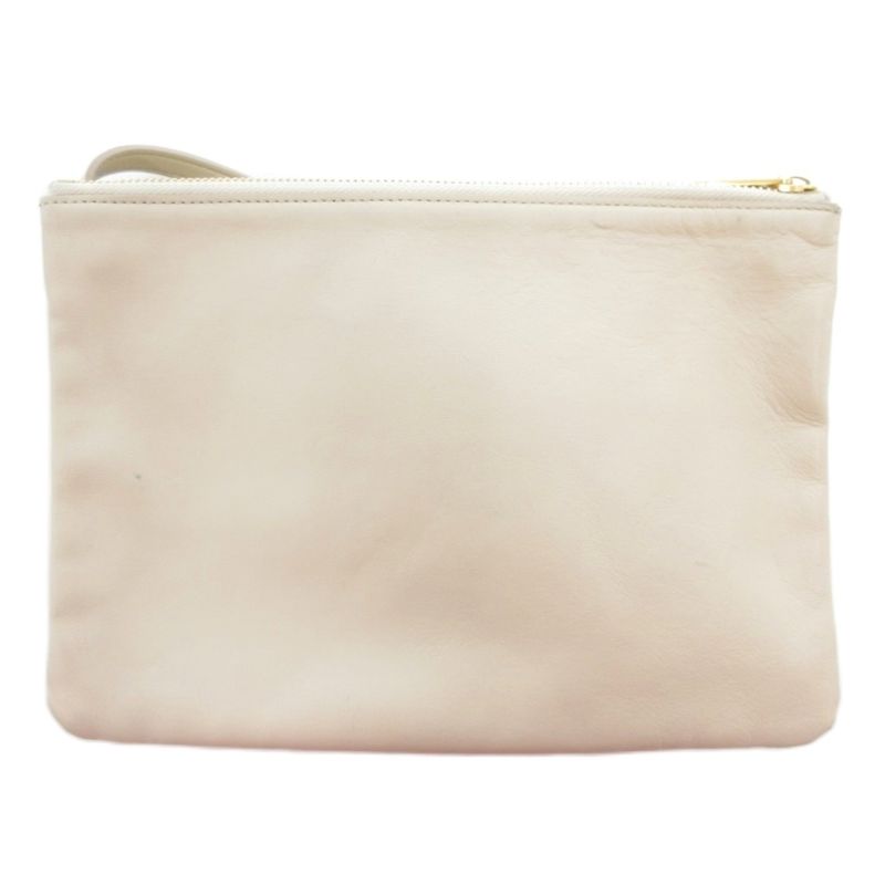 Celine Trio Shoulder Bag Leather Beige Uo