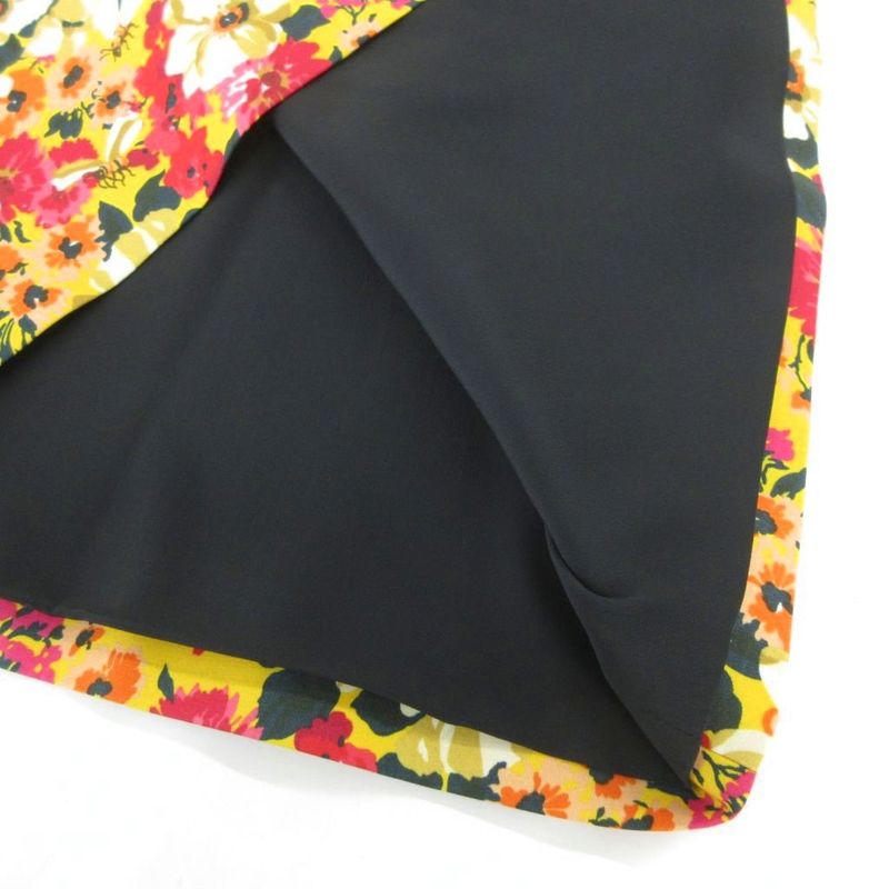 Gucci Tagged Flower Print a-Line Skirt Trapezoidal Bee Floral 42 Yellow