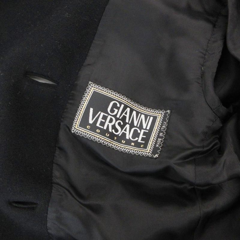 Gianni Versace Gianni Versace Double Breasted Coat P Coat Peacoat Medusa Button