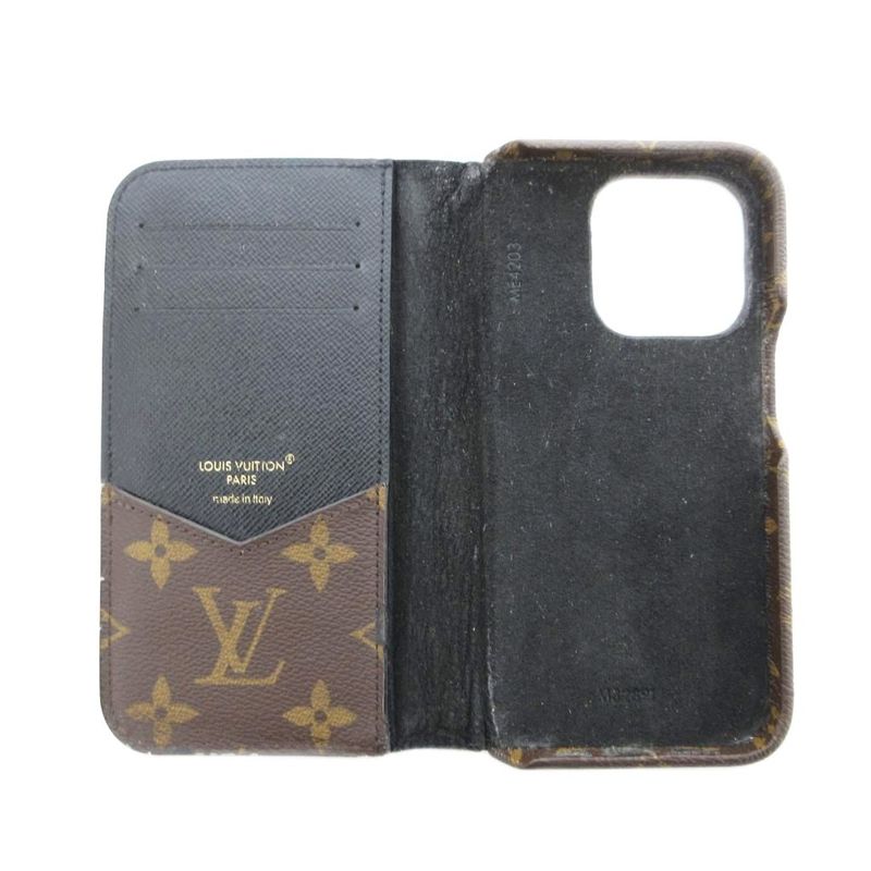 Louis Vuitton Iphone 15 Pro Folio Phone Cabas Case Monogram Canvas Handbook