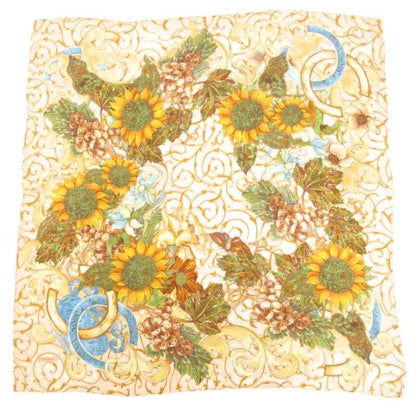 Chanel Scarf Large Size Coco Mark Sunflower Grapes Pink Beige Yellow Type Uo