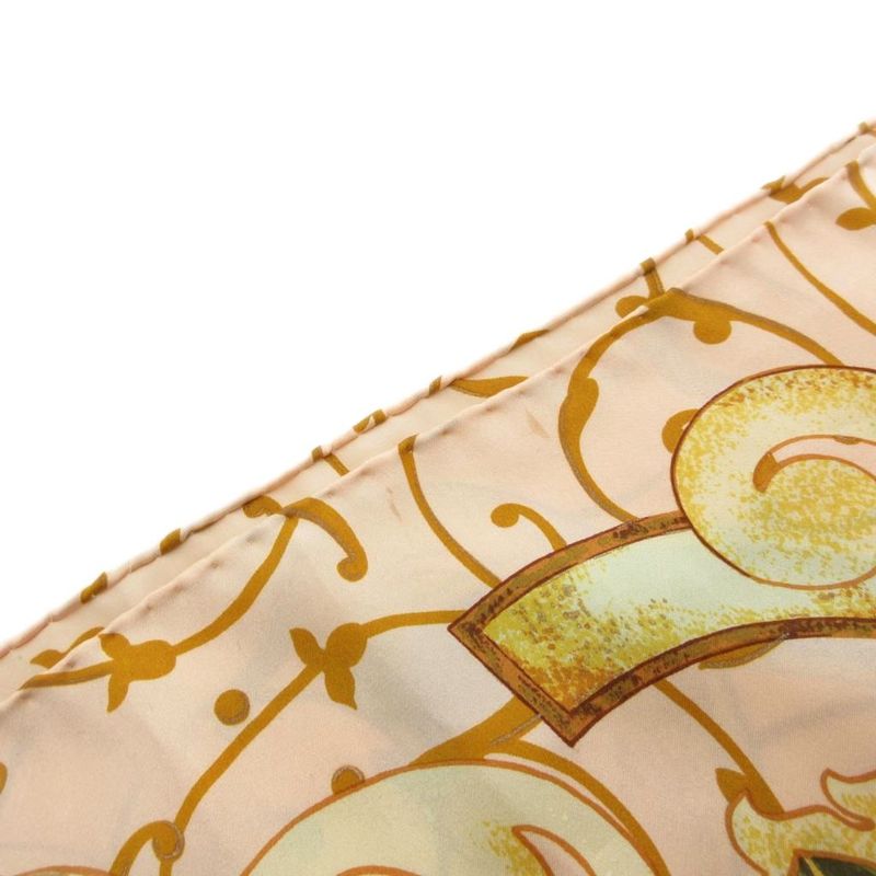 Chanel Scarf Large Size Coco Mark Sunflower Grapes Pink Beige Yellow Type Uo