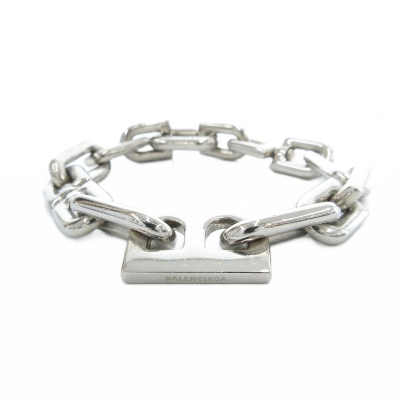 Balenciaga B Chain Slim Chain Bracelet M Silver Color Uo Aa