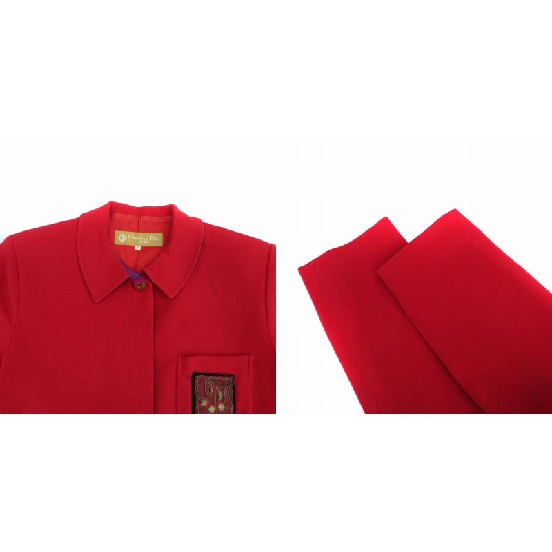 Christian Dior Sports Stainless Steel Collar Jacket Single Button Mid Length