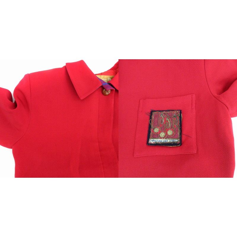 Christian Dior Sports Stainless Steel Collar Jacket Single Button Mid Length