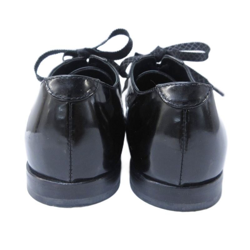 Bottega Veneta Dress Shoes Enamel Leather Stitch Design Lace-Up Leather Shoes