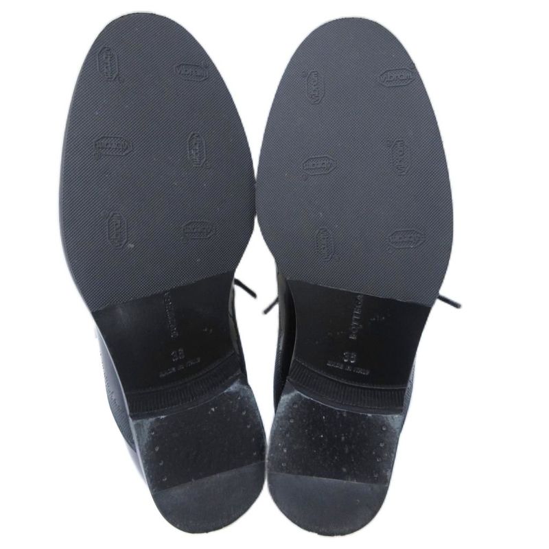 Bottega Veneta Dress Shoes Enamel Leather Stitch Design Lace-Up Leather Shoes