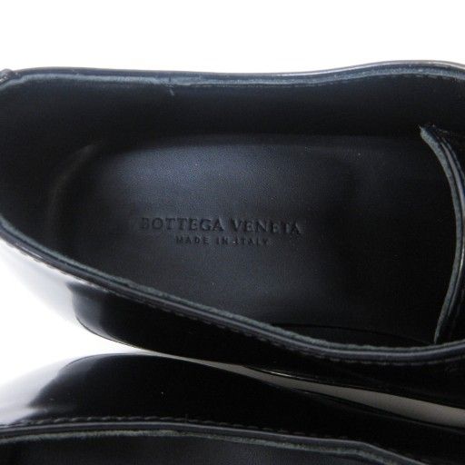 Bottega Veneta Dress Shoes Enamel Leather Stitch Design Lace-Up Leather Shoes