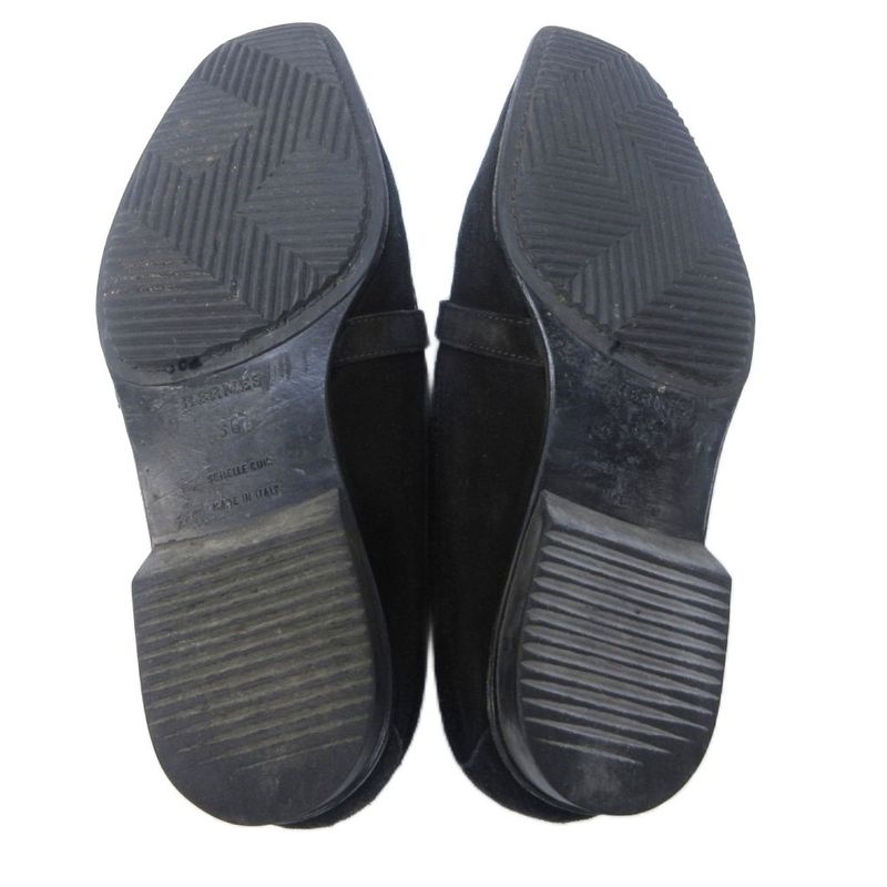 Hermes Loafer H Logo Hardware Suede Leather 36 1 2 Approx 23.5cm (9.25in) Black
