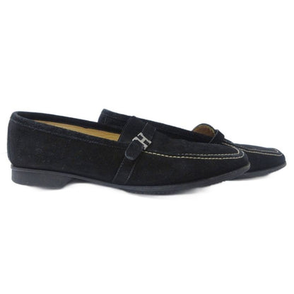 Hermes Loafer H Logo Hardware Suede Leather 36 1 2 Approx 23.5cm (9.25in) Black