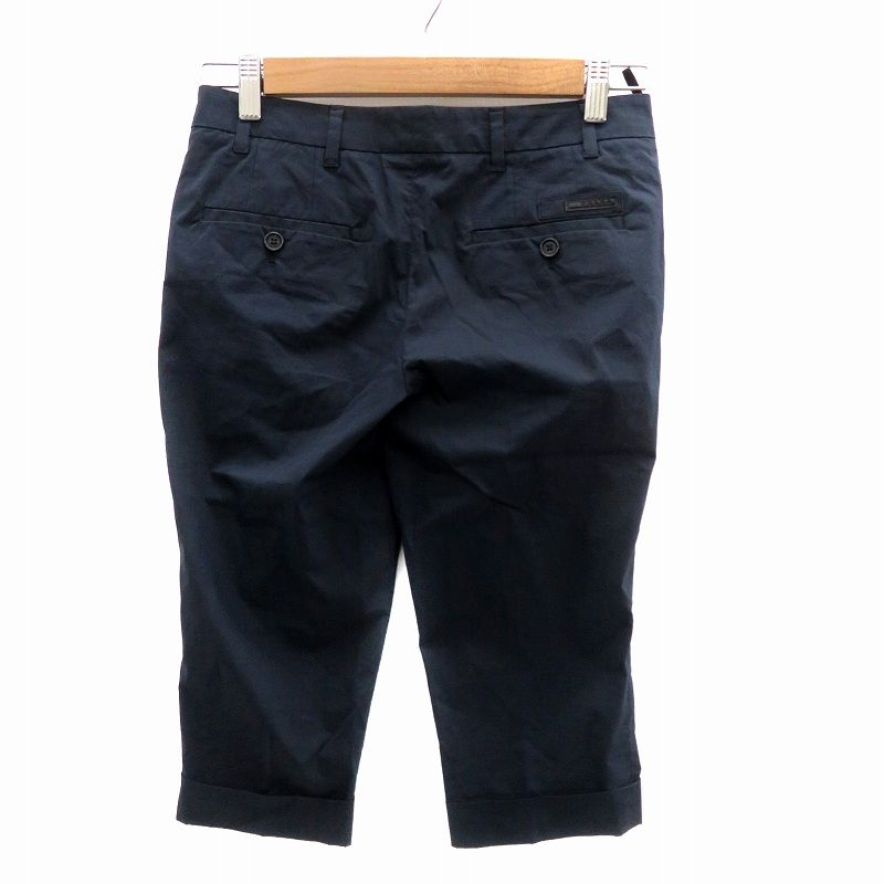 Prada Sport Cropped Pants Half Length Roll Up 38 M Navy Blue Ho17 Ibo81