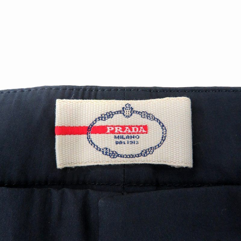 Prada Sport Cropped Pants Half Length Roll Up 38 M Navy Blue Ho17 Ibo81