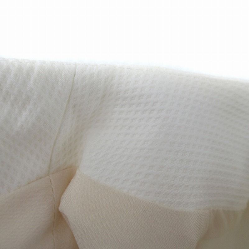 Balenciaga Dress Knee Length Short Sleeves Slit Neck 38 M White Sm34 Ibo83