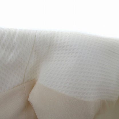 Balenciaga Dress Knee Length Short Sleeves Slit Neck 38 M White Sm34 Ibo83