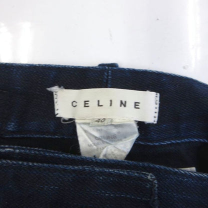 Celine Modele Depose Denim Jeans Straight Faded Dark Blue Indigo Blue 40 Approx