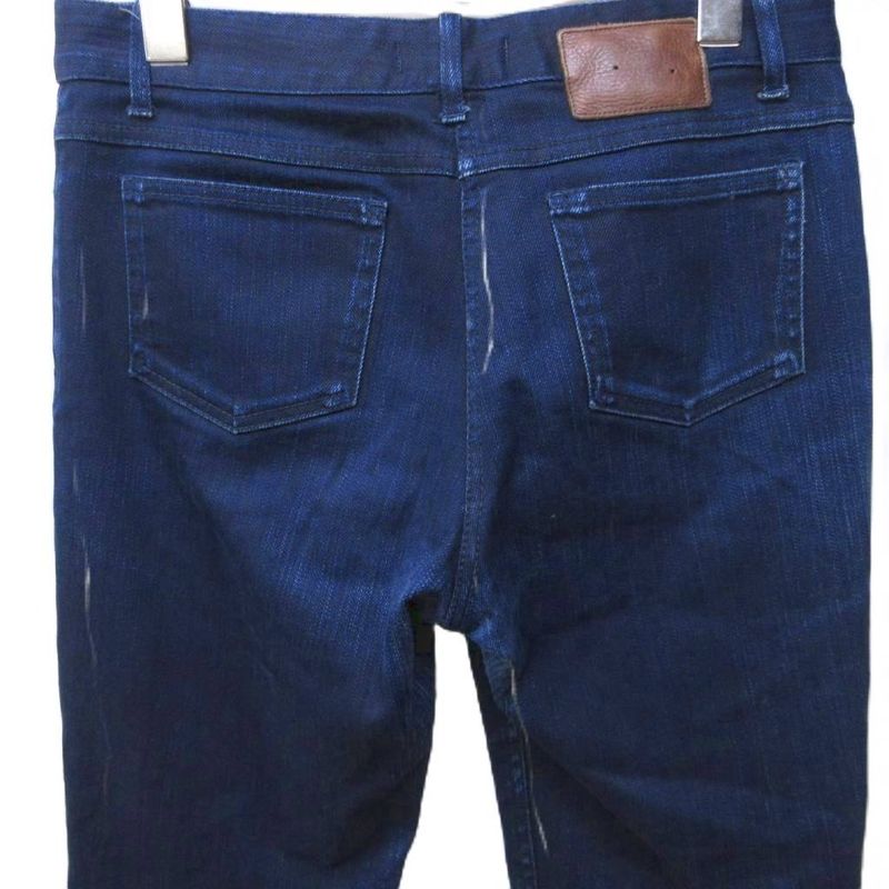 Celine Modele Depose Denim Jeans Straight Faded Dark Blue Indigo Blue 40 Approx