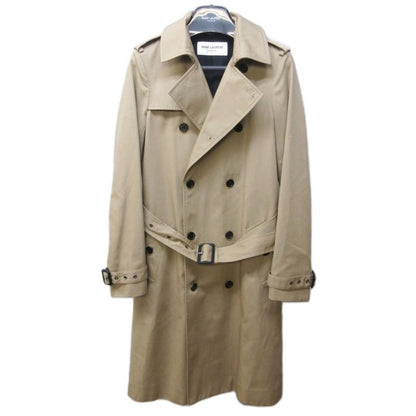 Saint Laurent Paris Excellent Condition Belted Classic Trench Coat Jacket Long
