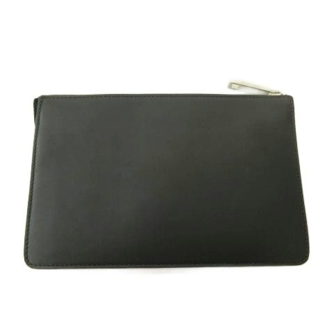 Fendi Think 7va350 Second Clutch Bag Leather Logo Black Aa