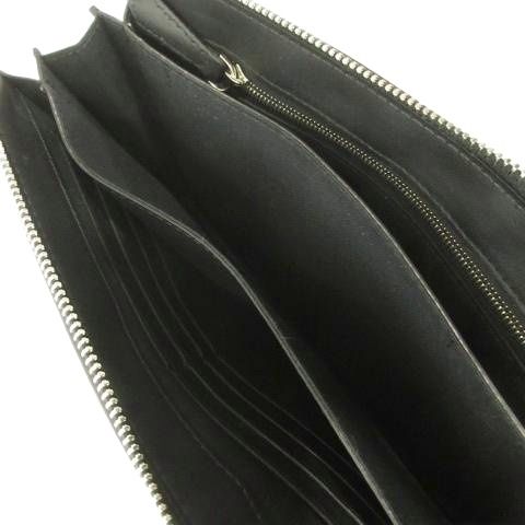 Fendi Think 7va350 Second Clutch Bag Leather Logo Black Aa