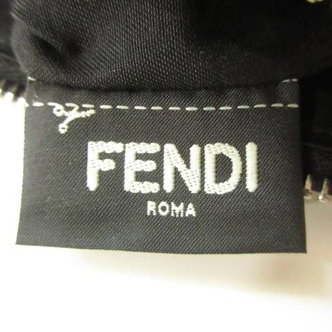 Fendi Think 7va350 Second Clutch Bag Leather Logo Black Aa