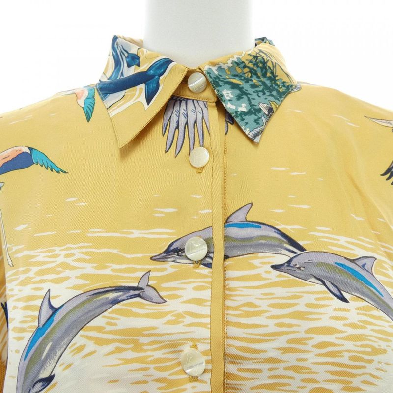 Vintage Hermes Lavie Precievse de LA Mediterranee Twill Raine Polo Shirt