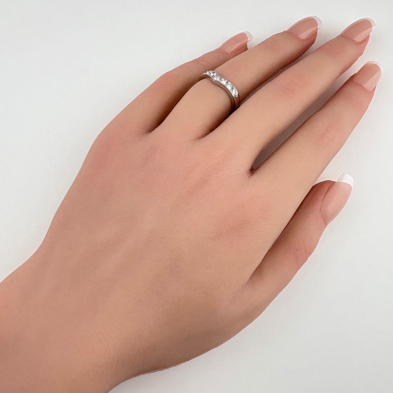 Tiffany & Co Tiffany & Co V Band Ring Platinum Ring Melee Diamond Ring #10