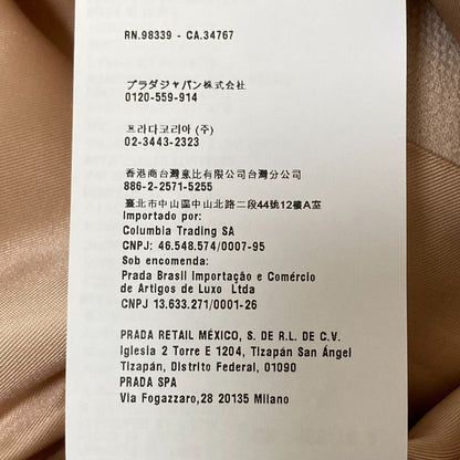 Prada Sleeve Design Virgin Wool Long Coat Size 38 Pink Beige Women Used