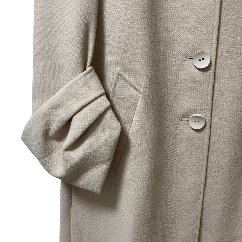 Prada Sleeve Design Virgin Wool Long Coat Size 38 Pink Beige Women Used