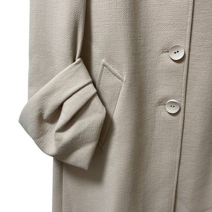 Prada Sleeve Design Virgin Wool Long Coat Size 38 Pink Beige Women Used