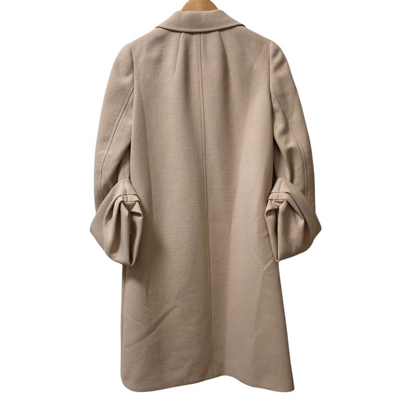 Prada Sleeve Design Virgin Wool Long Coat Size 38 Pink Beige Women Used