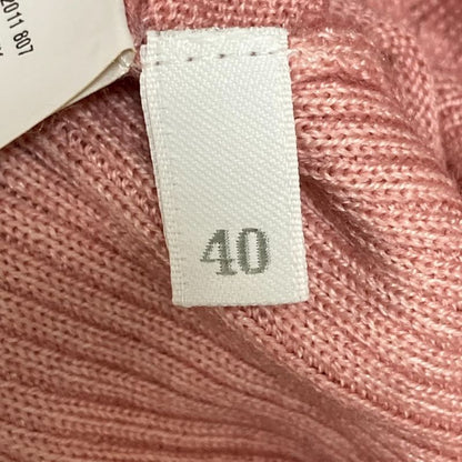 Good Prada Wool Silk Crew Neck High Gauge Knit Cardigan Size 40 Pink Women Used