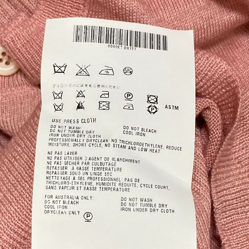 Good Prada Wool Silk Crew Neck High Gauge Knit Cardigan Size 40 Pink Women Used